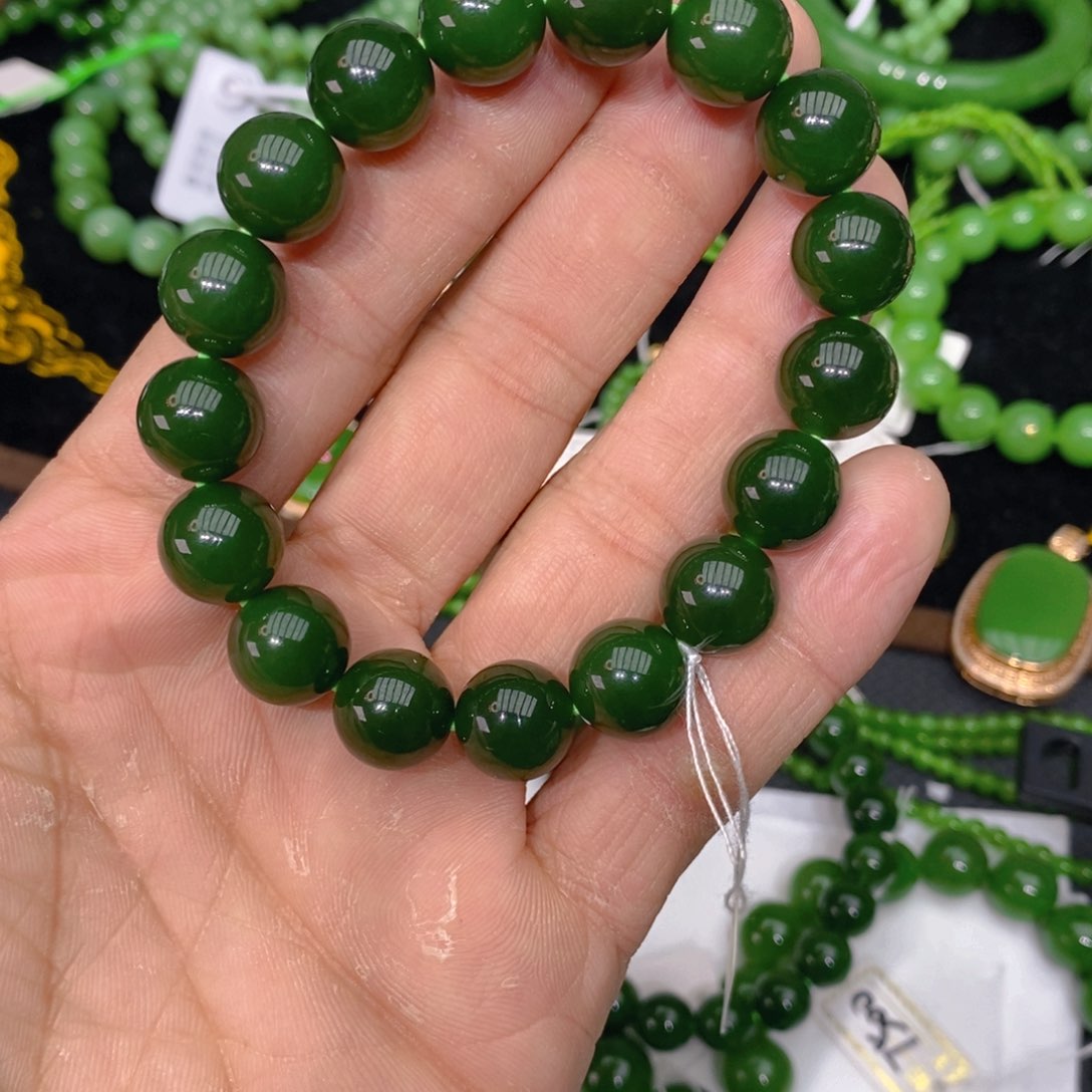 和田玉（碧玉）手链未镶嵌咿