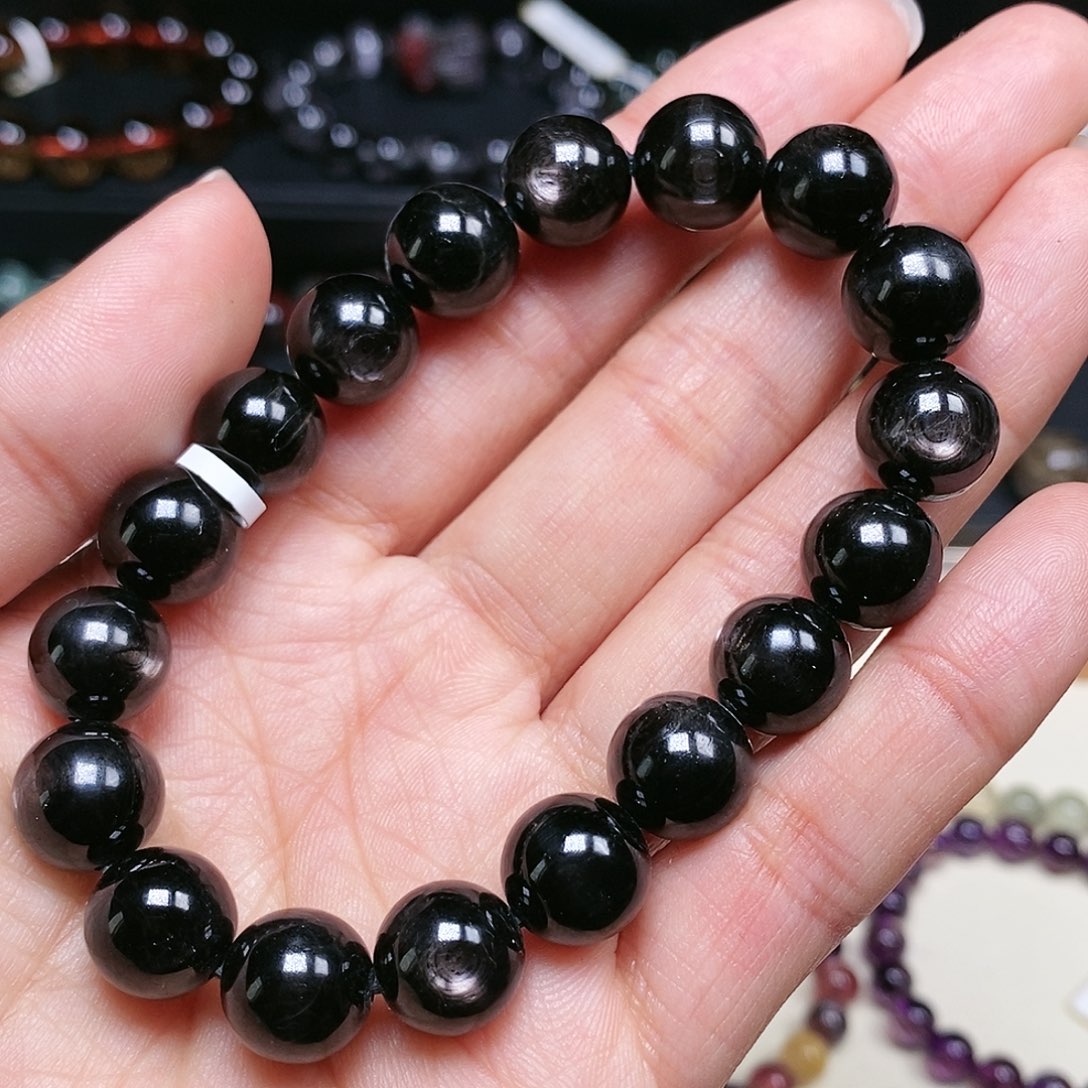 辉石手串未镶嵌金运石