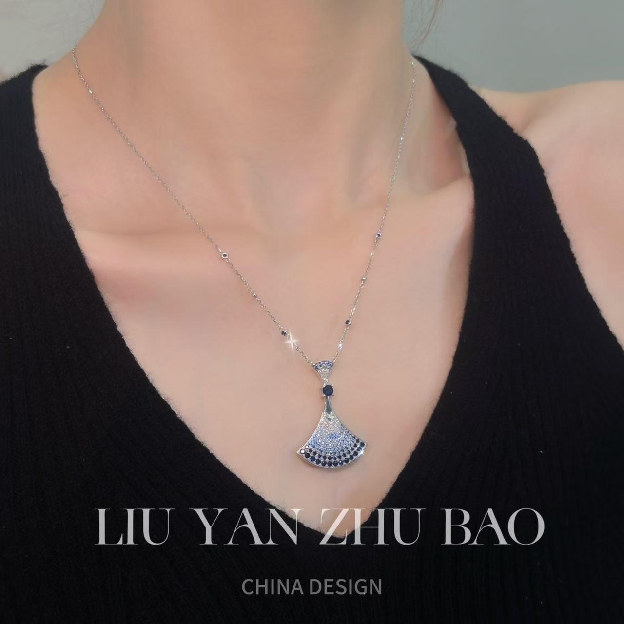 【六言精选3号】0350重金大号18k蓝裙子大套链