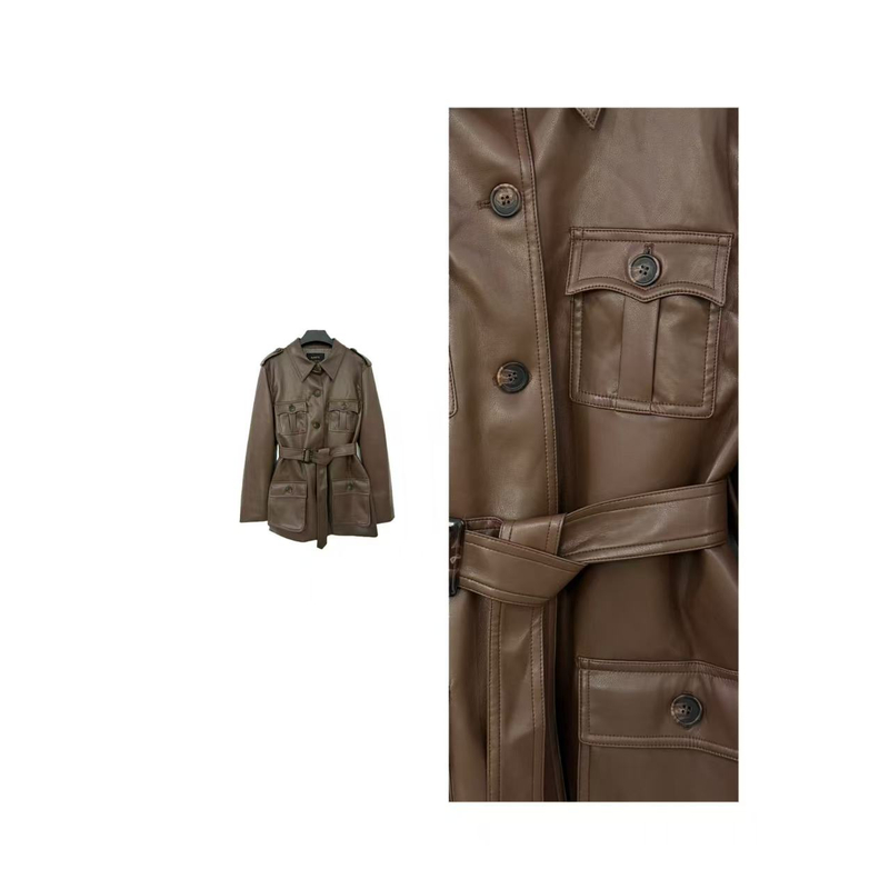 【拿铁艺术】秋冬常规款中长款皮衣外套