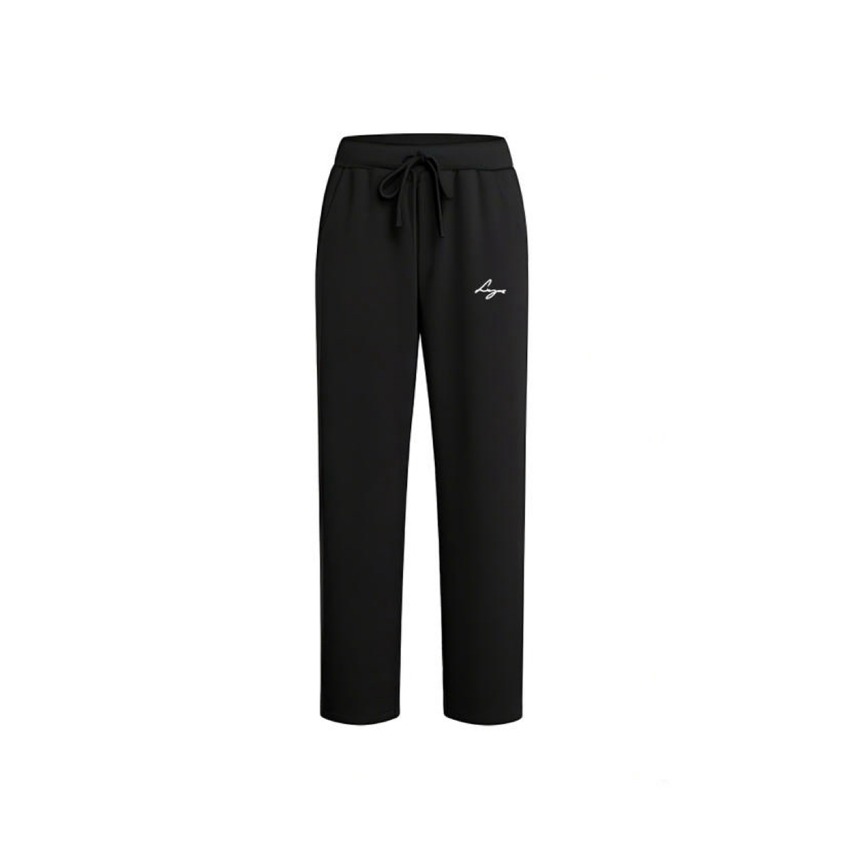 LIYUX 黑色运动直筒长裤 李宇轩同款 轻薄透气弹力款 