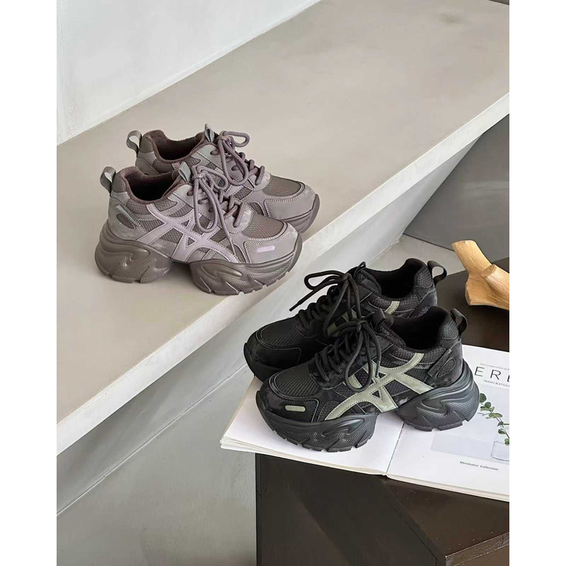 2025年冬季加绒保暖老爹鞋时尚显脚小运动鞋百搭保暖休闲鞋6253