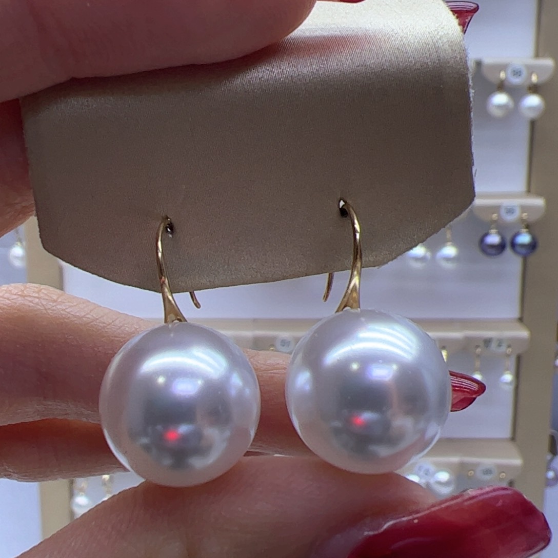 淡水珍珠耳饰18K金镶嵌