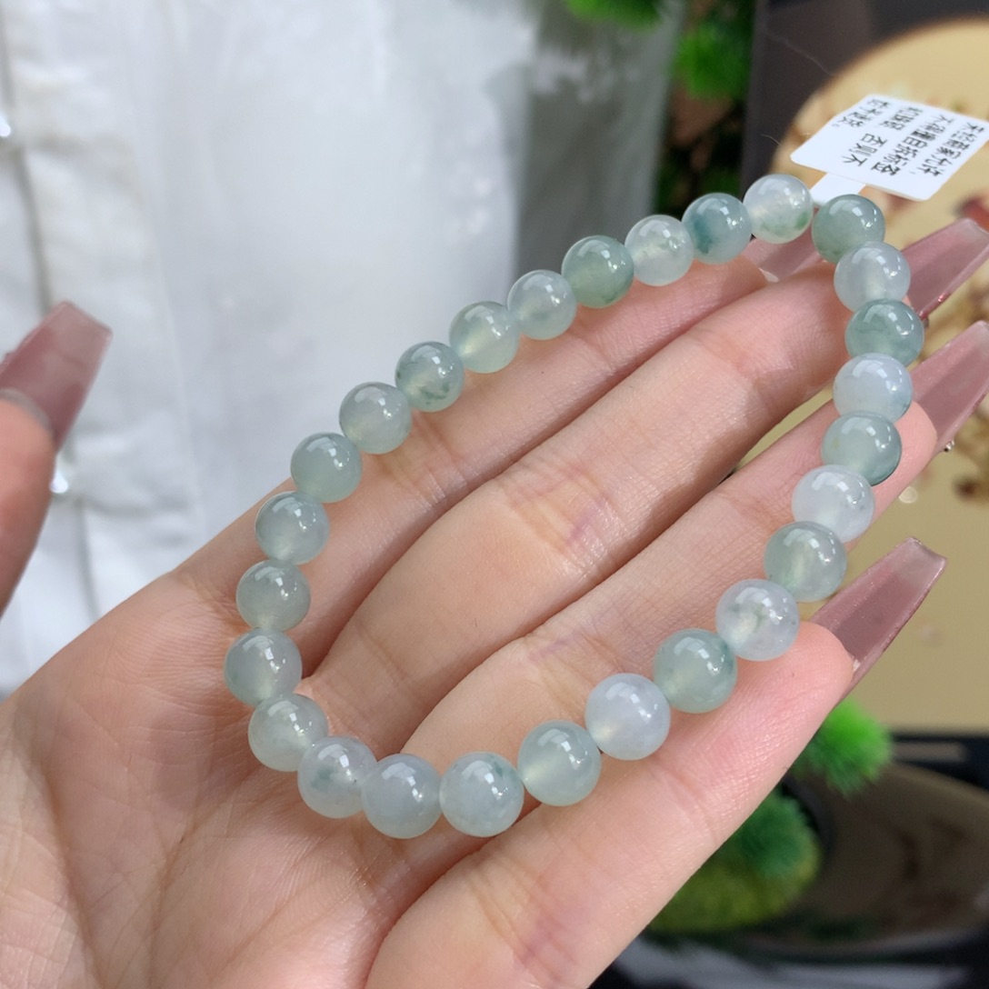 未镶嵌翡翠手链卡7.0冰胶蓝晴飘花