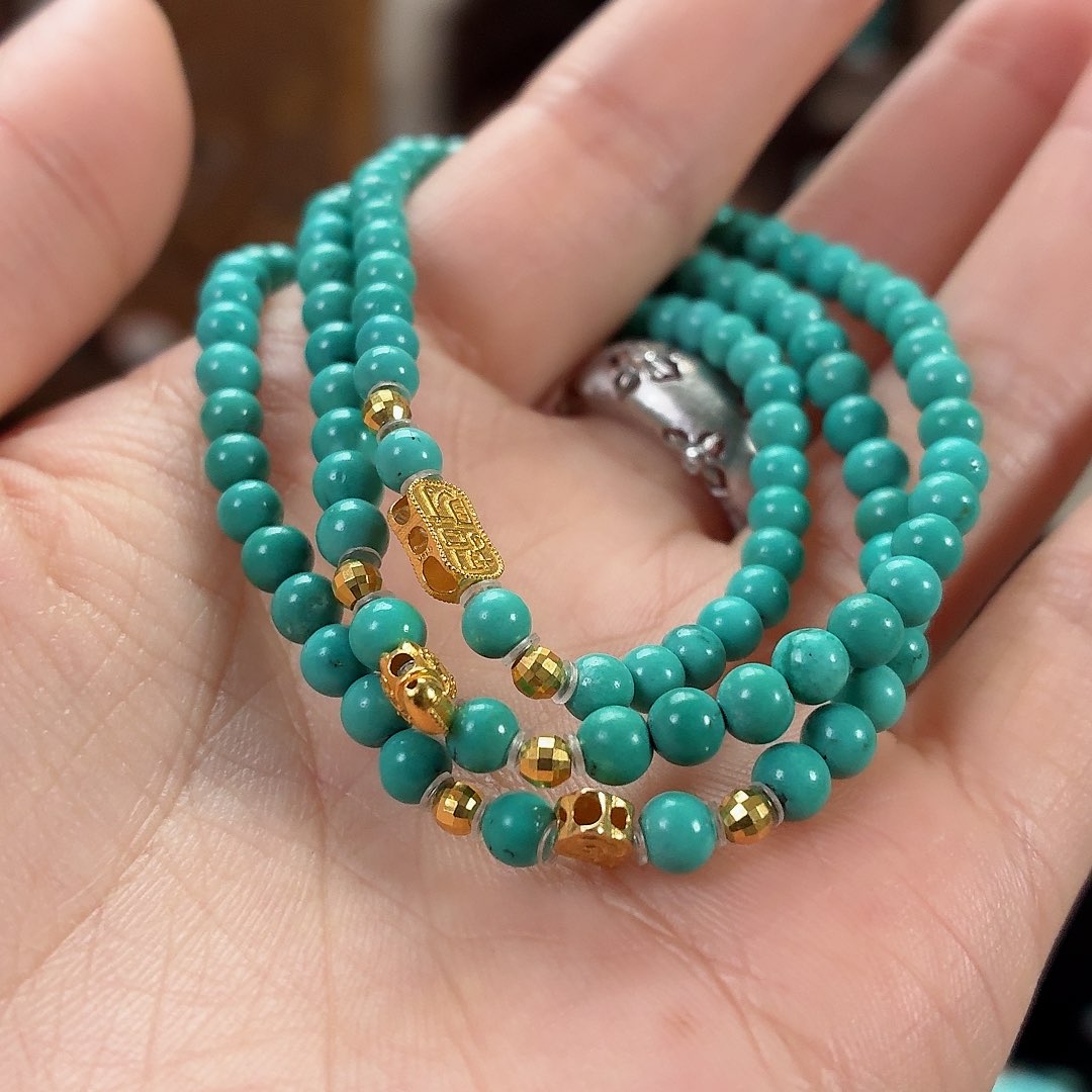 18K金镶嵌绿松石珠宝奇石