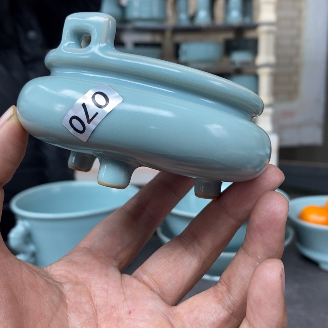 摆件随*抱朴汝瓷仿古微瑕