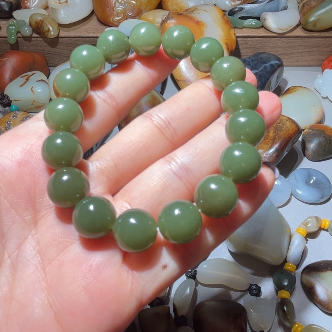 和田玉（糖玉）未镶嵌挂件河磨手串