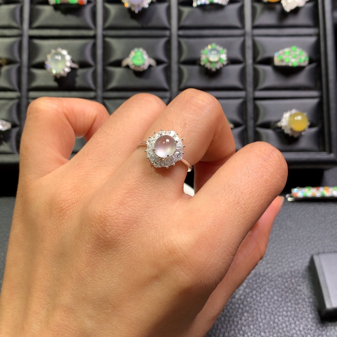 翡翠银S925镶嵌戒指