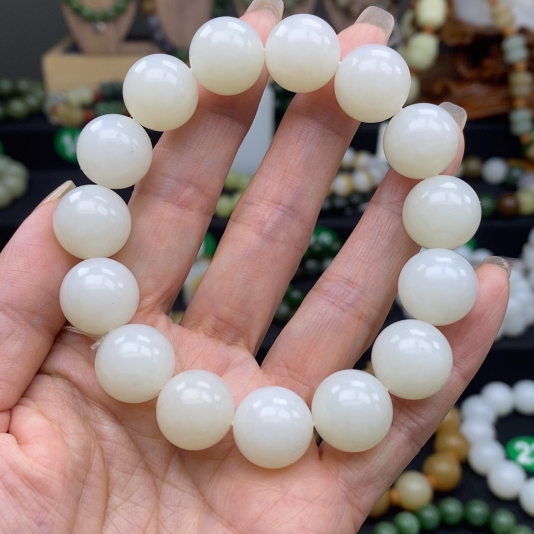 和田玉手链未镶嵌14m m