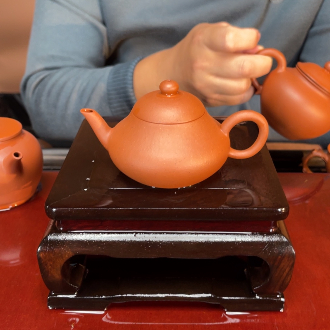 紫砂茶壶高端100cc生砂朱泥梨