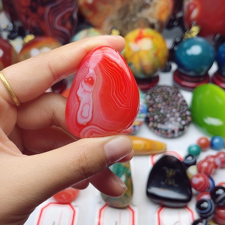 玛瑙/玉髓银S925镀金镶嵌珠宝奇石