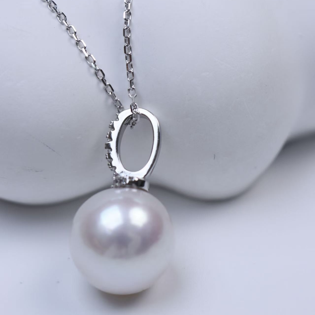 【雪雪补贴】S925银淡水珍珠白珠吊坠奶嘴扣款赠链条12-13mm