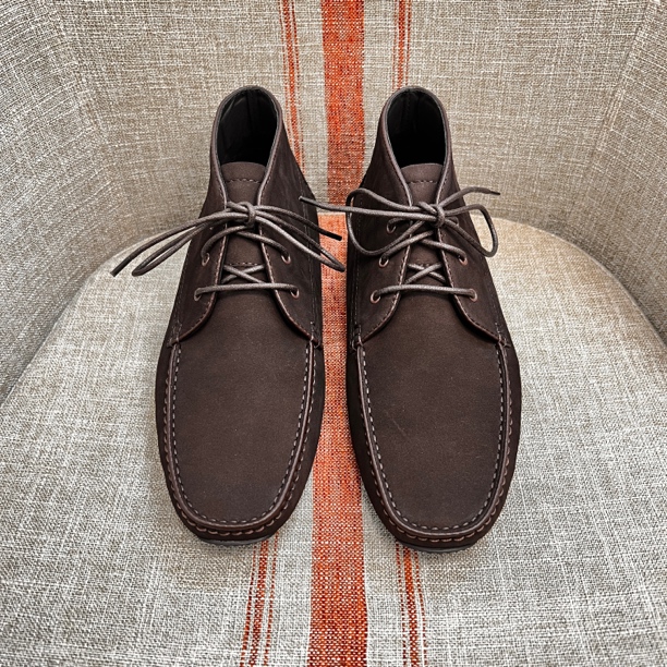 豆豆鞋男靴子驾车豆豆鞋男靴子咖啡磨砂真皮中邦系带时尚棕色百搭