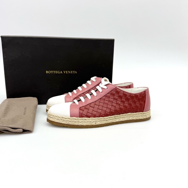 95新 BOTTEGA VENETA/葆蝶家 95新bv拼色编织草底女鞋36码