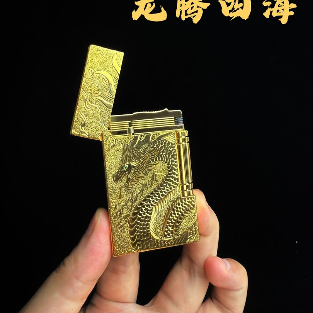 法国都柏特【龙凤呈祥】高档充气朗声打火机奢华大气男士打火机送礼