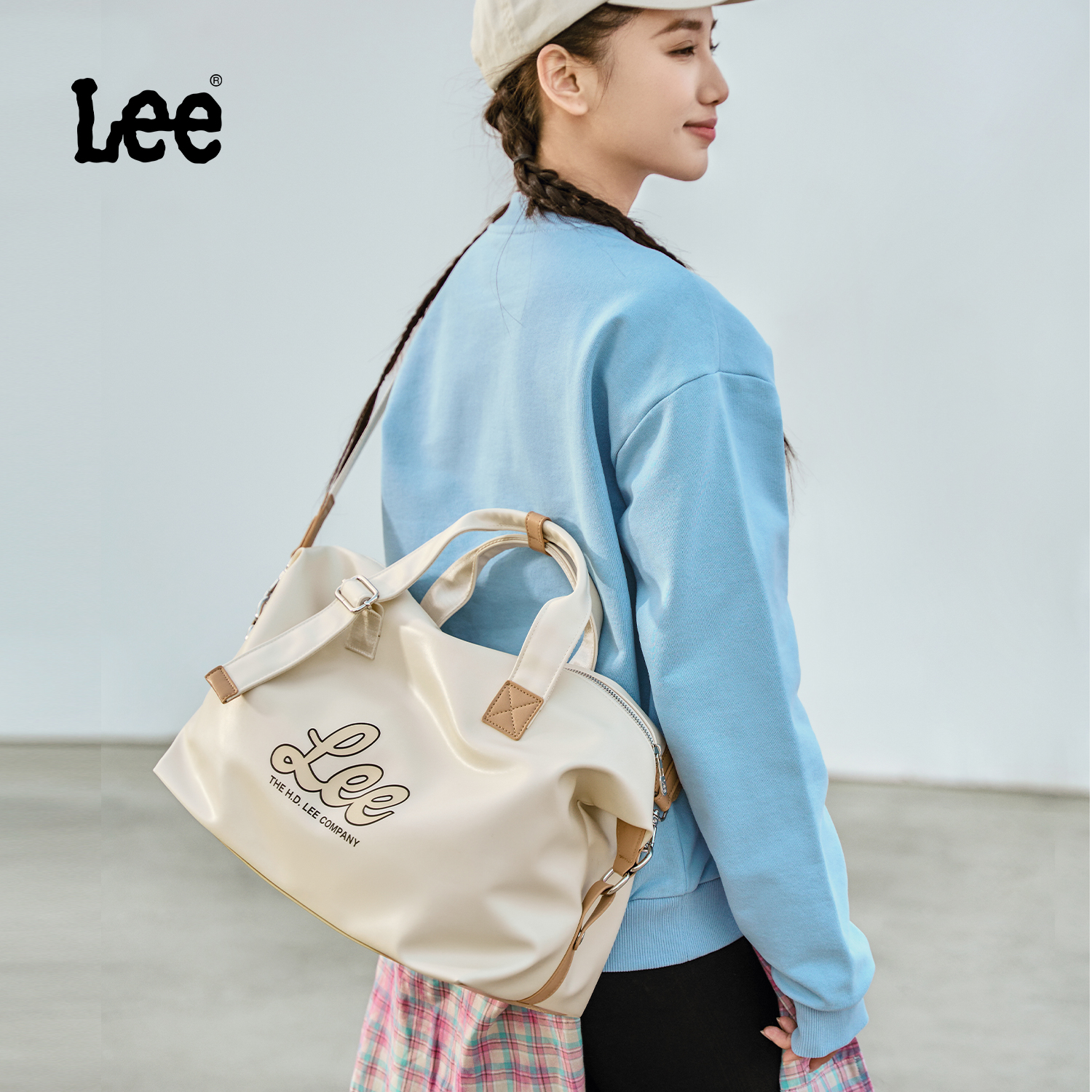 Lee旅行包女短途轻便大容量行李袋手提旅游收纳包运动训练健身包 