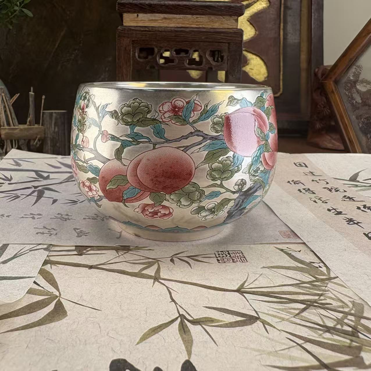 大罗汉杯-九桃-银杯-5187