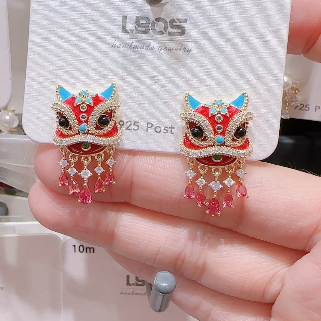 锆石铜合金925银耳环