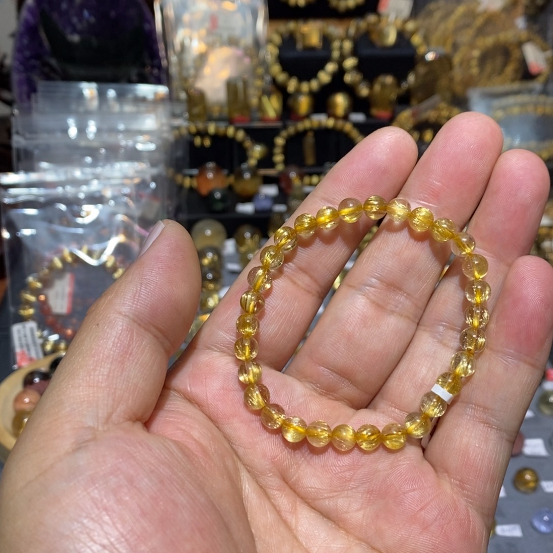 未镶嵌水晶手链天然水晶钛晶顺发单圈6➕