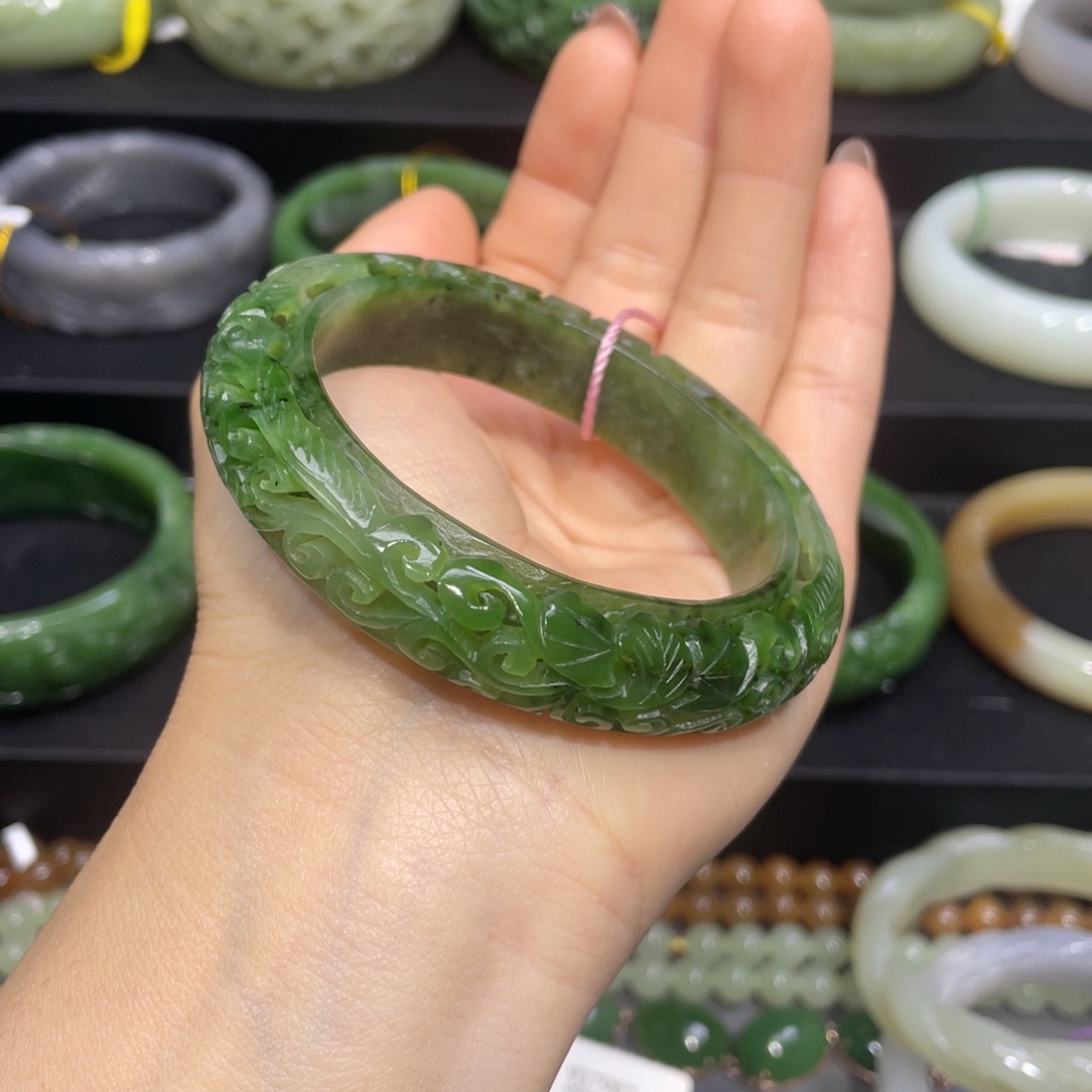 和田玉手镯54+圈口 编号76未镶嵌