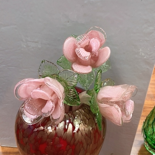 琉璃花瓶高40厘米宽9厘米