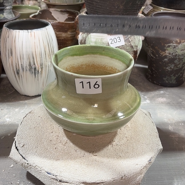 陶摆件高14，内口11，瑕疵处理，有孔，116