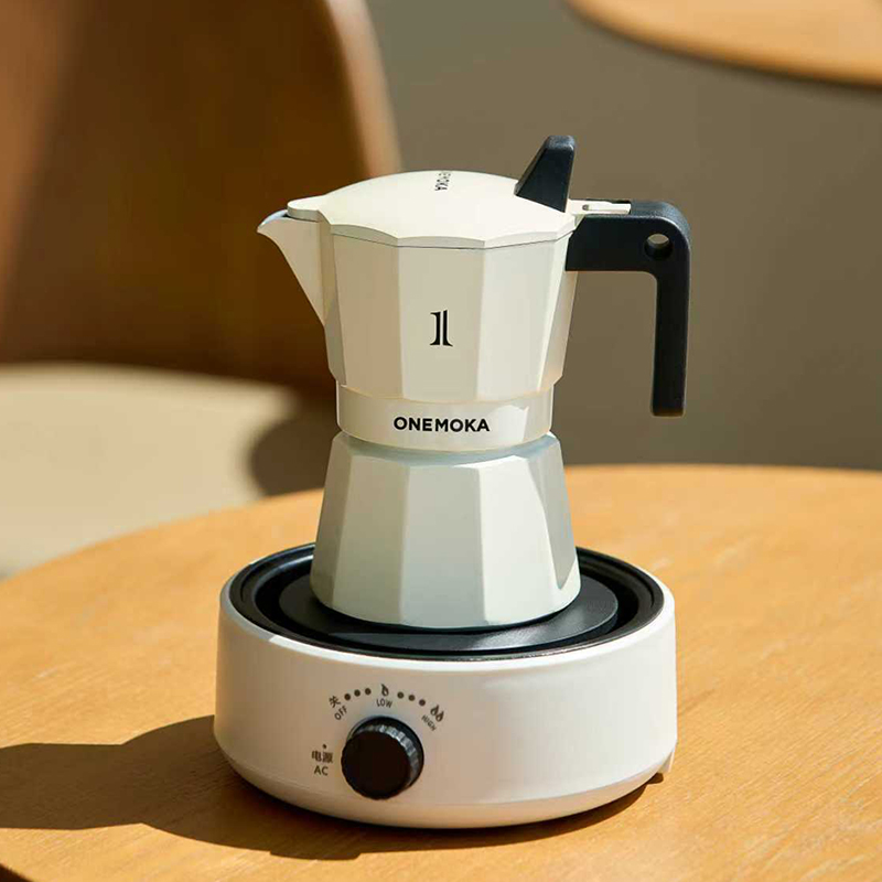 一条onemoka摩卡壶双阀四代煮浓缩家用咖啡壶便携咖啡器具萃取器