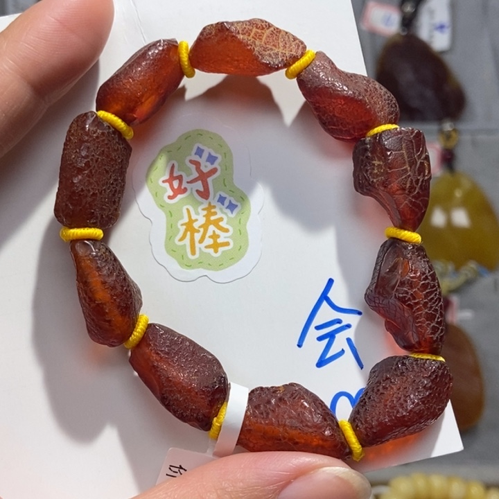 定制琥珀未镶嵌琥珀蜜蜡吊坠项链