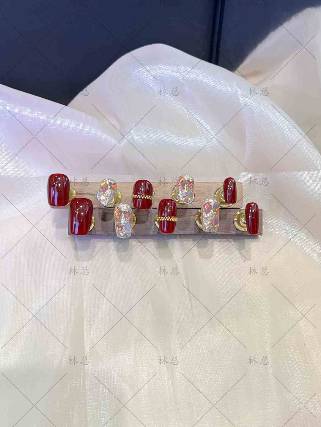 【气质红美拉德 】纯手工穿戴甲-可重复使用 