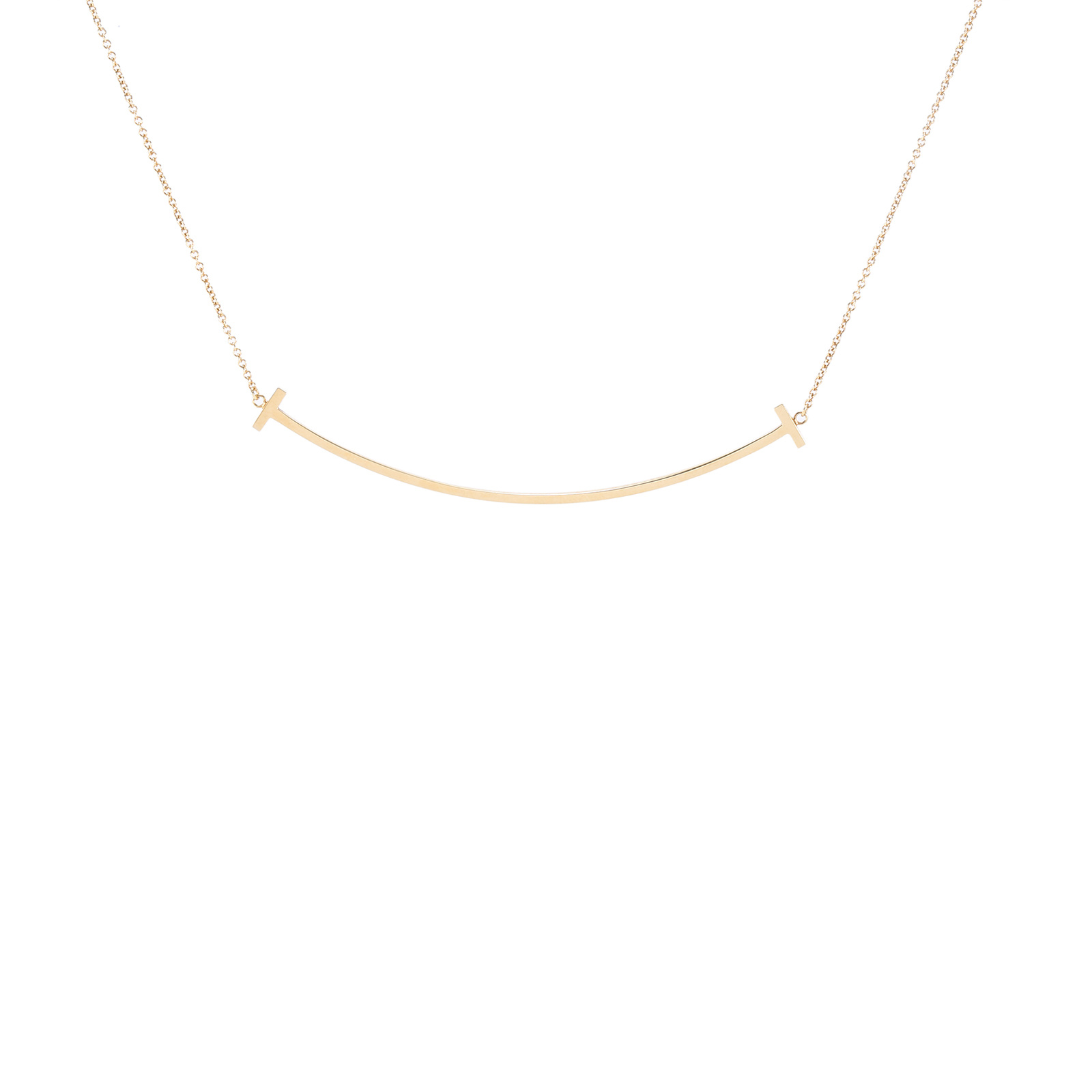 99新 Tiffany & Co./蒂芙尼 【小花念念】微笑项链 大号 18K黄金