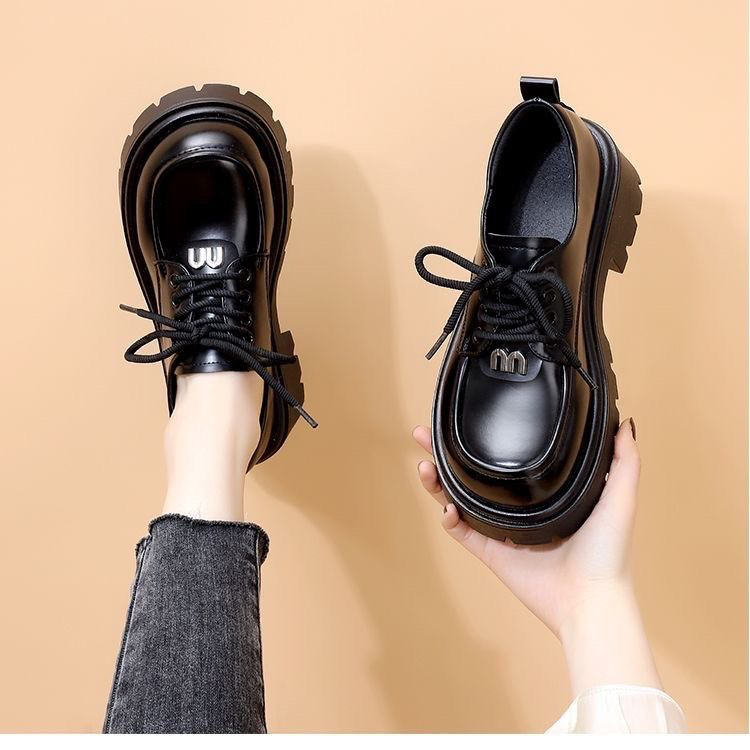 品牌断码英伦风小皮鞋女2025春秋季新款学院风单鞋百搭皮鞋女厚底