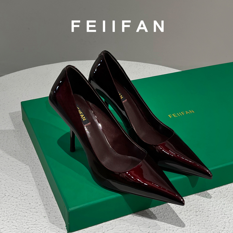 红色高跟鞋2025春秋新款细跟高级感轻奢气质百搭单鞋女7596