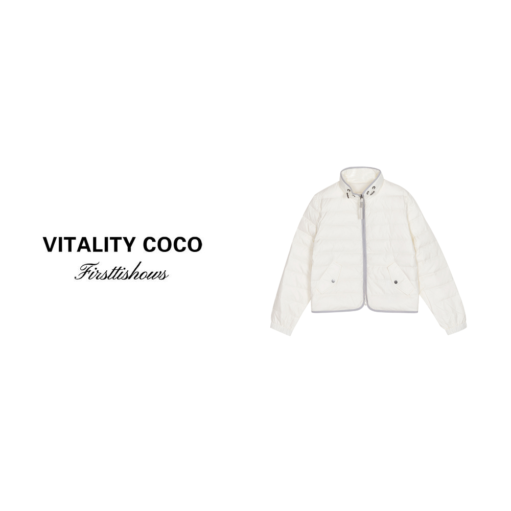 「VITALITY COCO」2024冬季新款休闲防风立领轻奢白鹅羽绒服1569