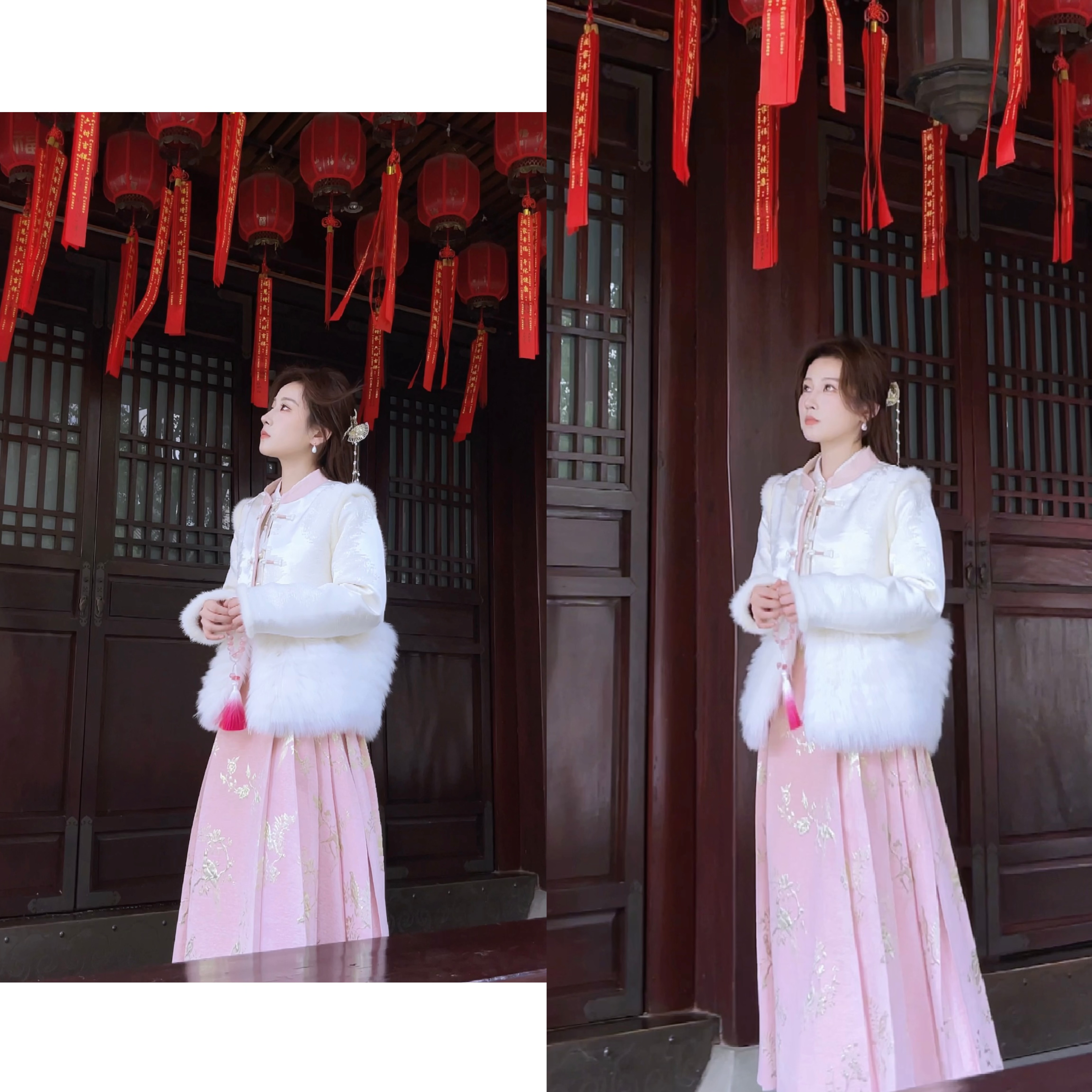 【婷婷】《延禧攻略》新中式提花 毛毛鹅绒服外套W23TQ100