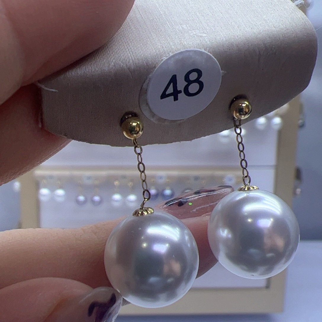 淡水珍珠耳饰18K金镶嵌