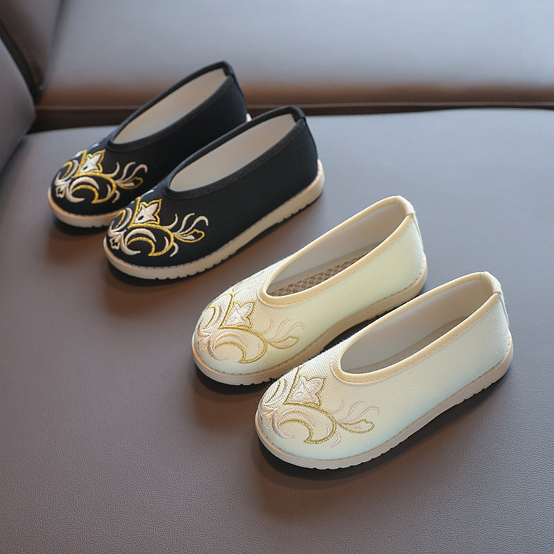 倔强兜兜男童汉服鞋子儿童布鞋春秋中国风绣花鞋古装民族鞋演出鞋