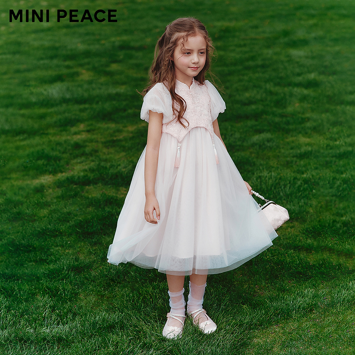 【专柜同款公主系列】MINIPEACE太平鸟女童新中式连衣裙网纱裙夏