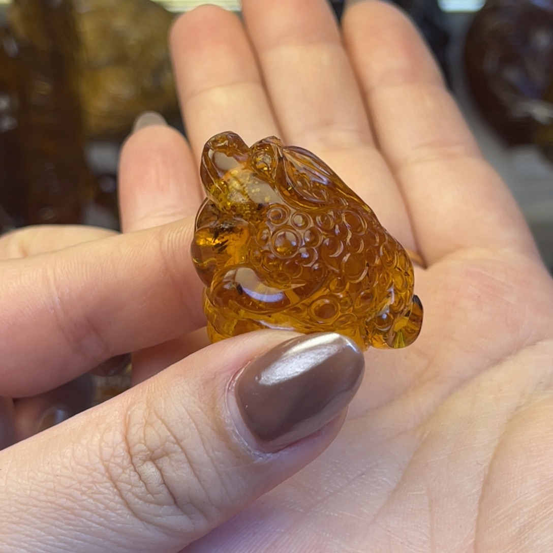 琥珀手链未镶嵌缅甸琥珀雕刻金蝉