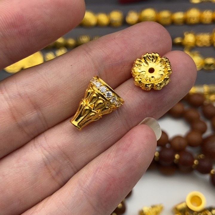 拾***️足银玻璃凤翎佛塔配12mm小金刚卡环