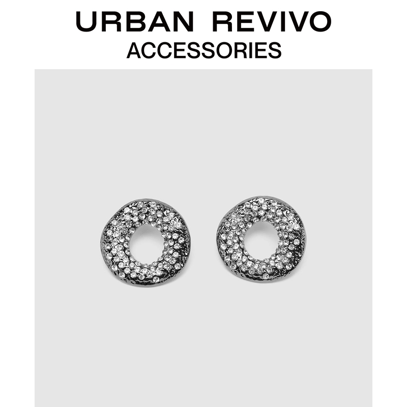 URBAN REVIVO2025冬季新款女士圣诞派对钻饰耳环首饰UAWA50186