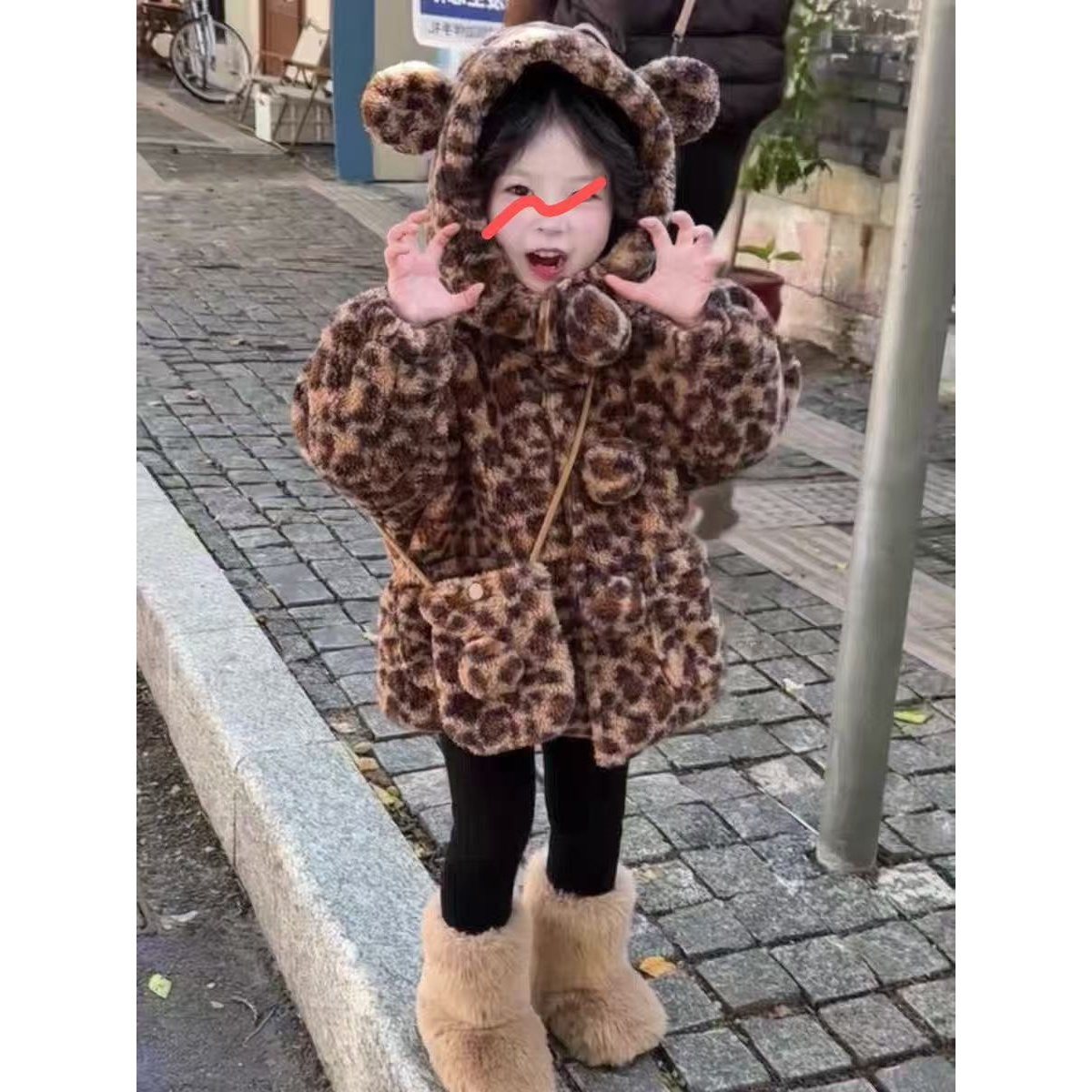 719-豹纹带包两件套