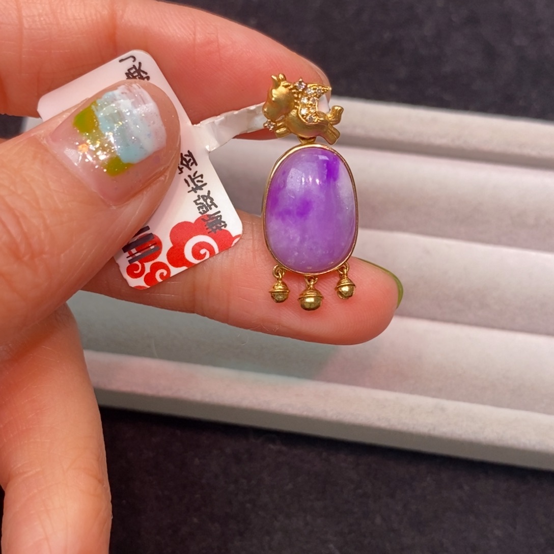 苏纪石（舒俱来）18K金镶嵌吊坠(不含链)