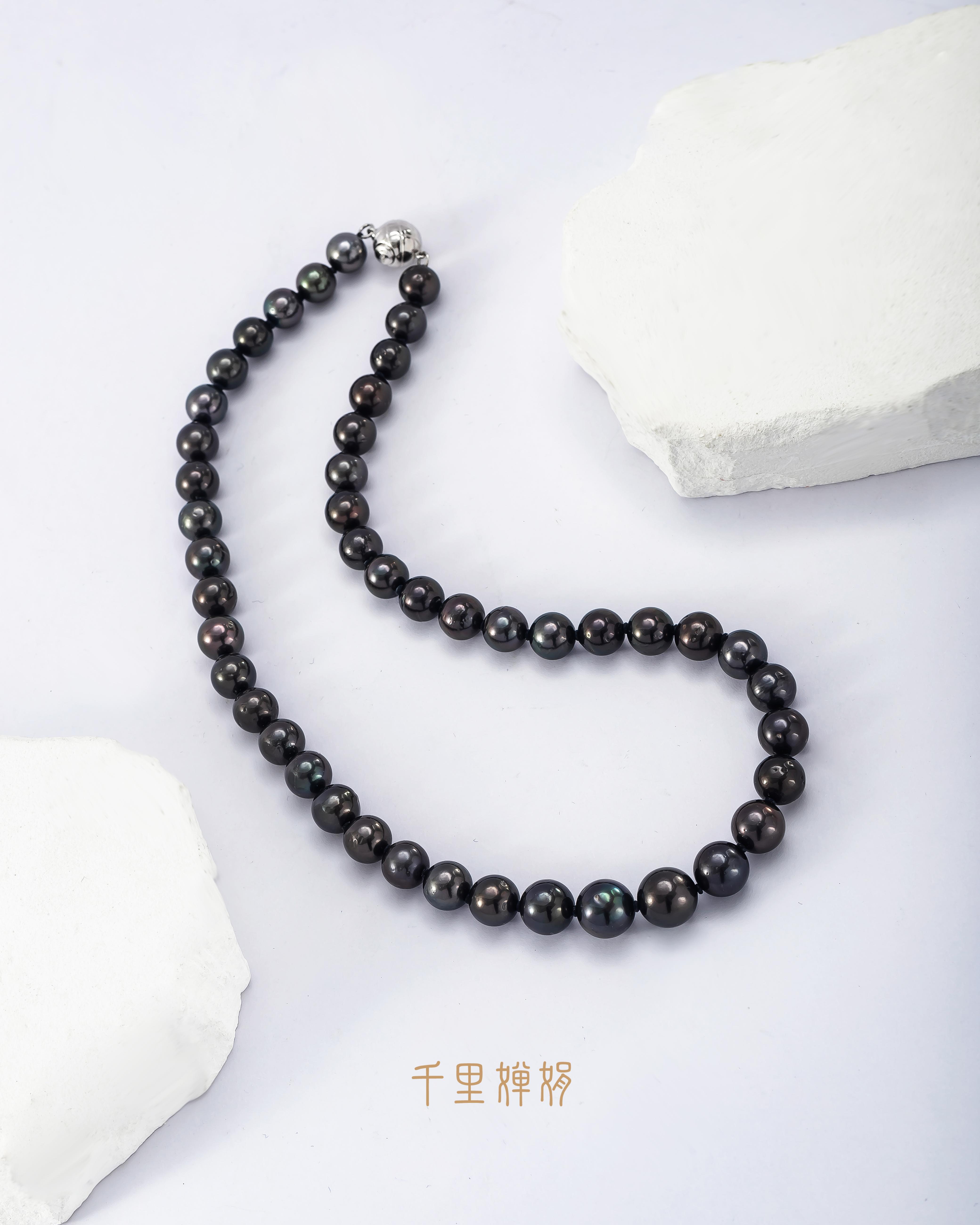 HX900 S925银 经典款海水大溪地珍珠项链 8-11mm