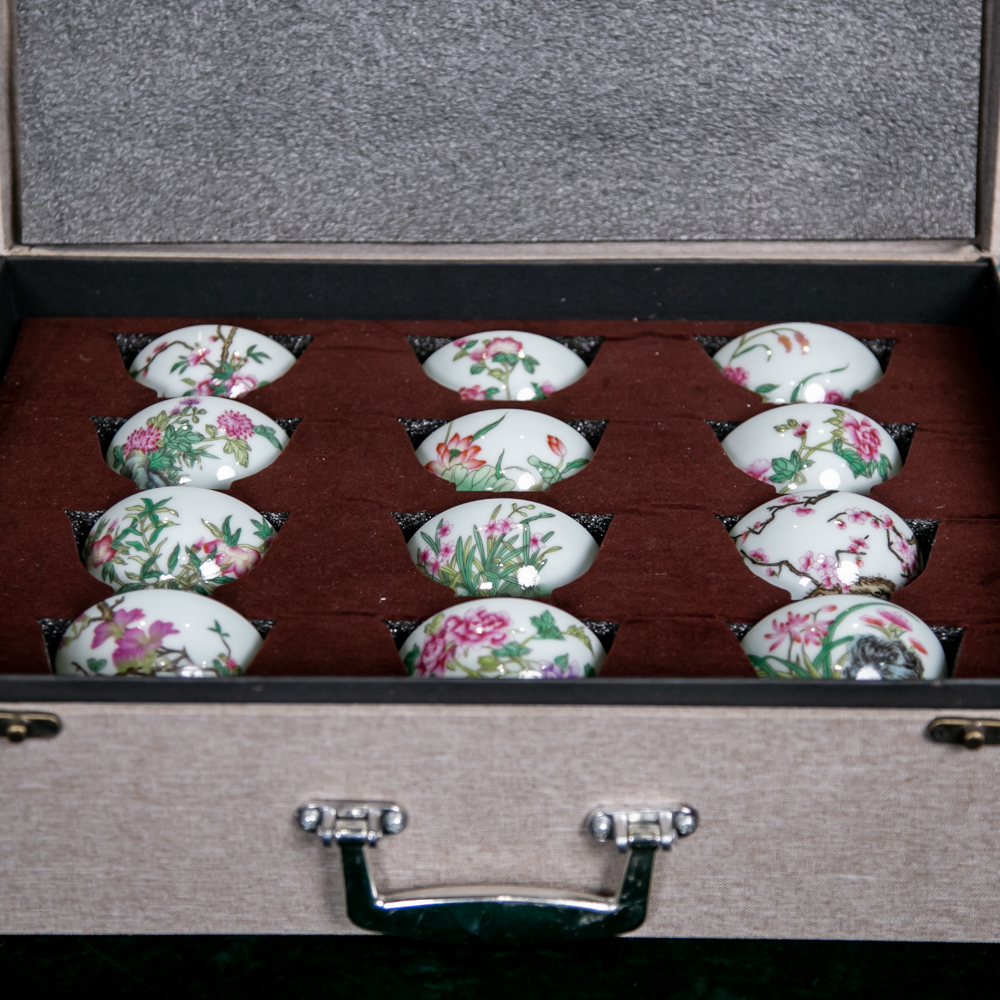 粉彩十二花神杯FC-022201