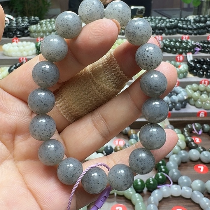 未镶嵌手链和田玉新疆青花卡12
