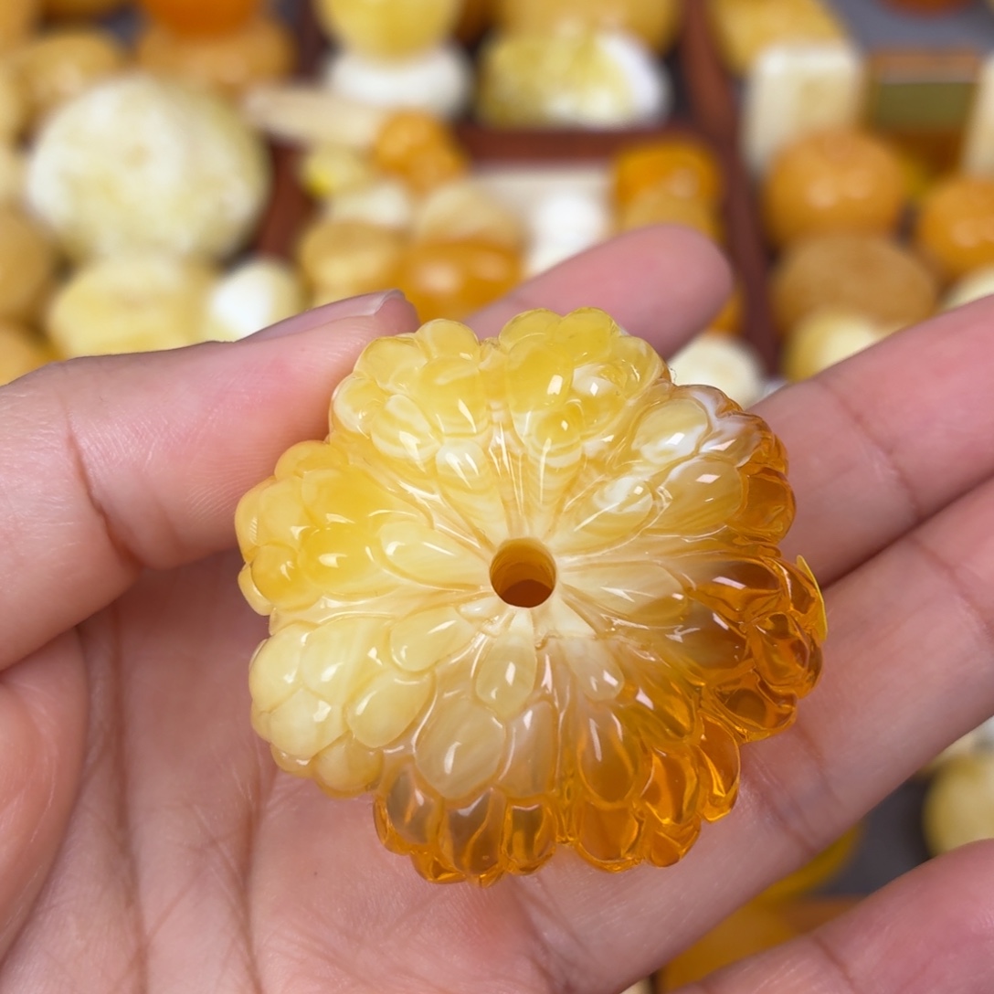 蜜蜡未镶嵌吊坠(不含链)桔子