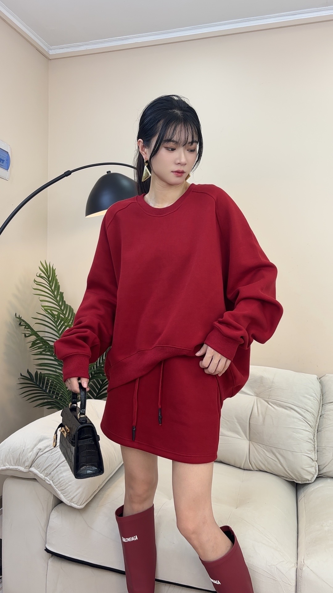 显瘦长款宽松百搭慵懒风上衣时尚套装法式休闲风