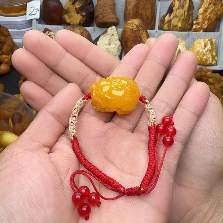 蜜蜡未镶嵌裸石天然蜜蜡手链