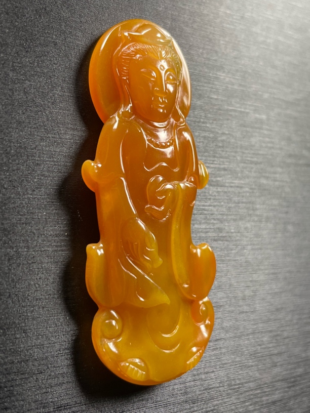 黄龙玉团坡观音挂件