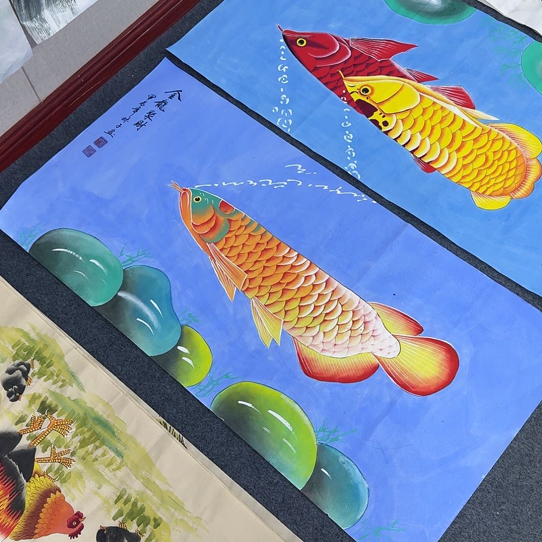 国画尺寸50X100手绘作品 